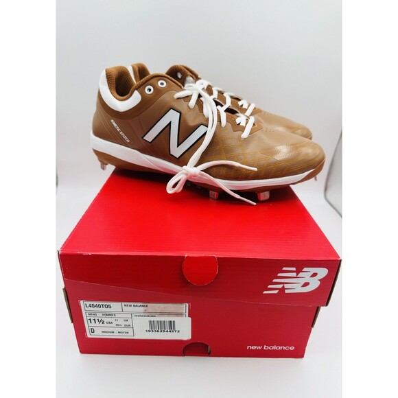 NEW New Balance 4040 mens brown metal baseball cleats shoes US 11.5 EUR 45.5 - Picture 1 of 9